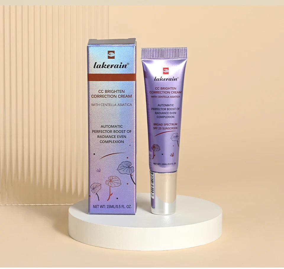 45ml Color Correcting CC Cream Moisturizing Waterproof Sweat-proof Makeup Before Concealer Lasting Women Makeup Change CC Cream