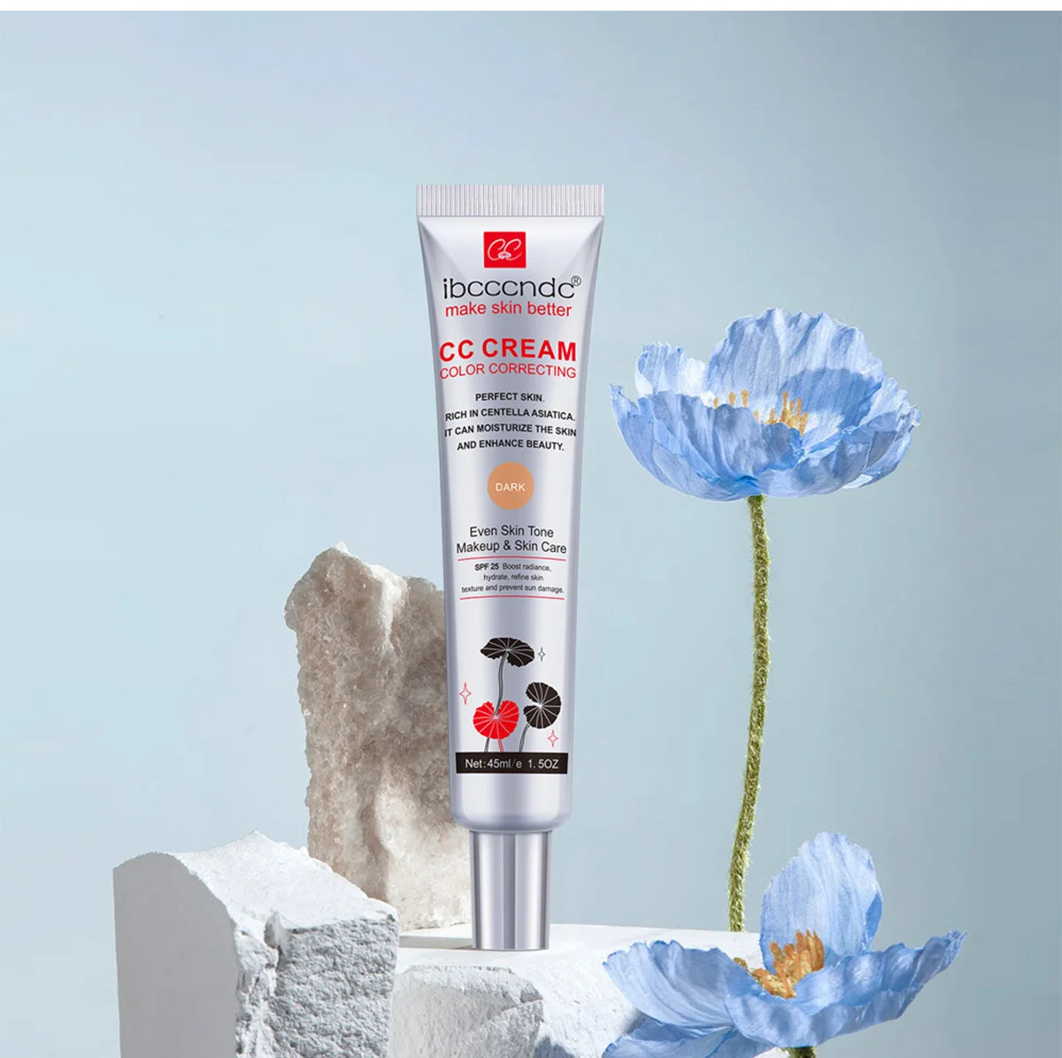 45ml Color Correcting CC Cream Moisturizing Waterproof Sweat-proof Makeup Before Concealer Lasting Women Makeup Change CC Cream